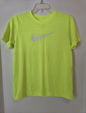 Nike Neon Yellow Short-Sleeve Dri-FIT Tee with Silver Swoosh